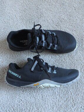Merrell/Vibram womens trail glove 6 barefoot shoes size 8 black/blue #J135384